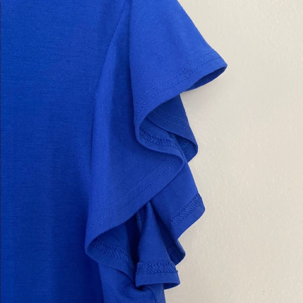 PrinStory Blue Ruffle Sleeve Top - Picture 4 of 6